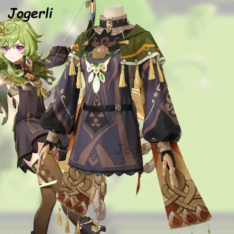 Jogerli 게임 임팩트 콜레이 코스프레 의상 Genshin 롤플레잉 슈트 가발 애니메이션 의상 Rebirth Clothc;6,r'8;p'