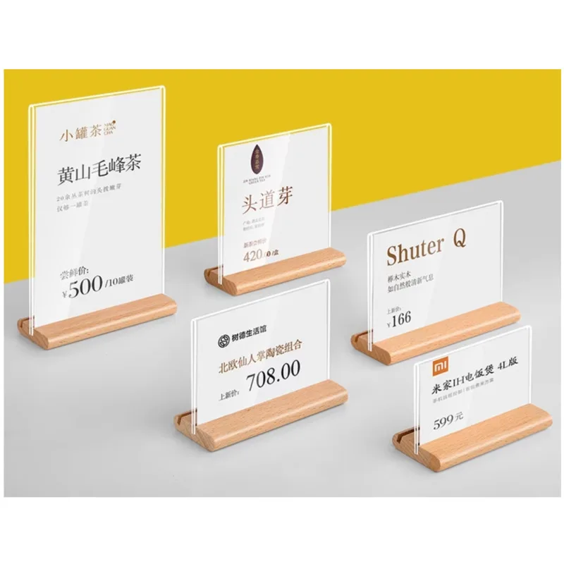 Acrylic Display Stand Set Table L-Shaped Table Sign High-Quality Commodity Price Display Creative Vertical T-Shaped Display Stan