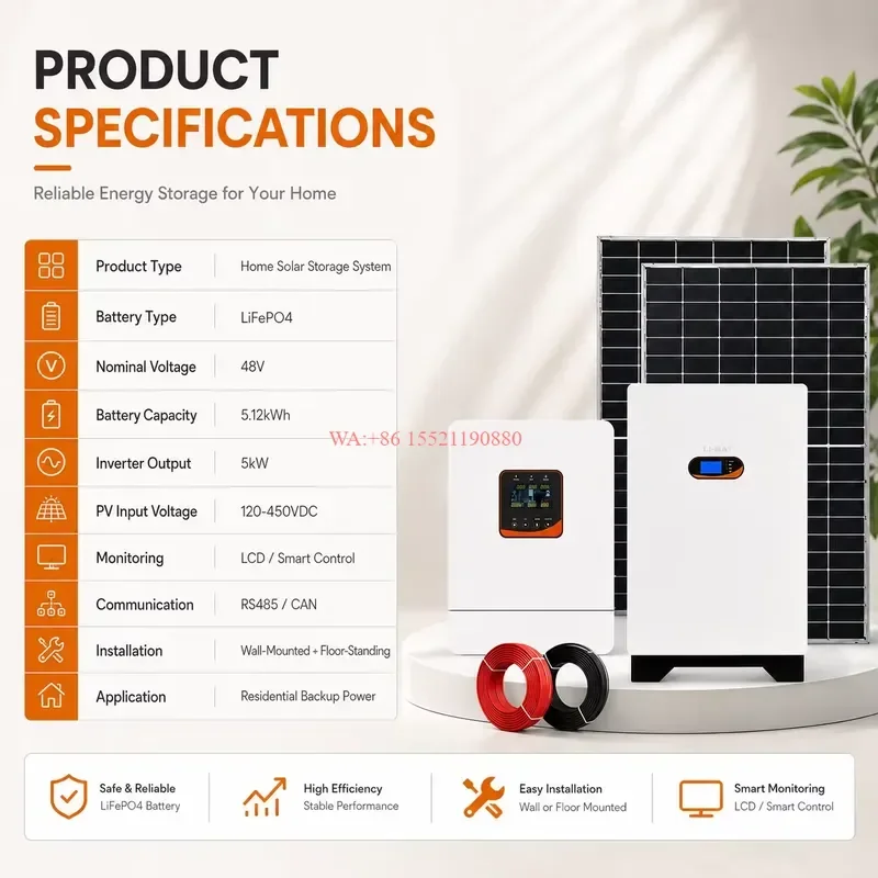 WMWMNU 10kW Off Grid Solar Power System PV Panel Kit with Simple Installation Complete Set