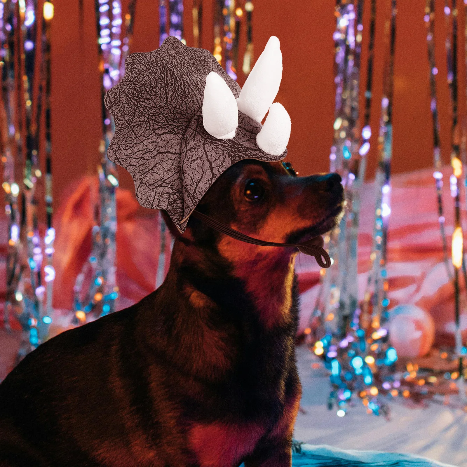 

Pet Dinosaur Hat Adjustable Dog Triceratops Cap Spring Summer Lightweight Puppy Hat for Cosplay Festival Pet Dinosaur Cosplay