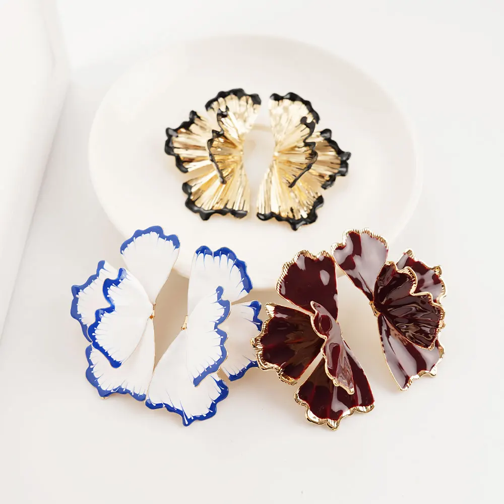 أقراط على شكل فراشة حمراء بوهو مكونة من المينا مجوهرات معدنية جميلة للنساء والفتيات وإكسسوارات الحفلات #5