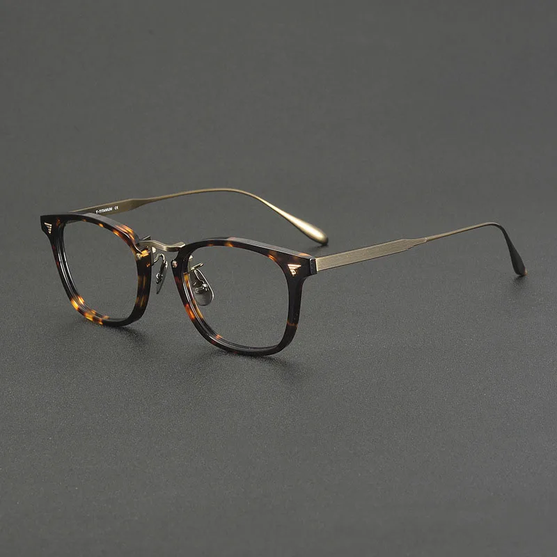 

Fashion Brand Design Acetate Pure Titanium Myopia Glasses Frame Men Women Retro Tortoiseshell Small Square Optical Spectacles