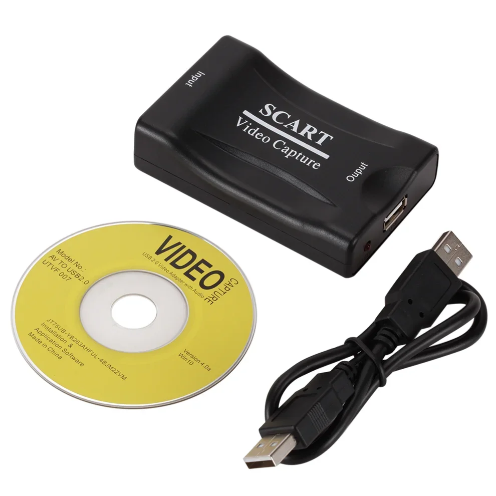 LccKaa-Cartão de captura de vídeo USB 2.0, Scart 1080P, Gaming Record Box, Transmissão ao vivo, Casa, Escritório, DVD, Grabber, Plug and Play