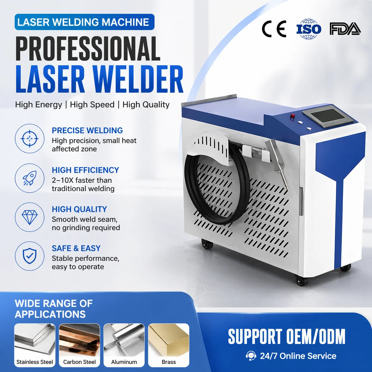 1000W 1500W 2000W Spout Faucet Kettle Hardware Tableware Tools Automatic Fiber Continuous  Welding Machine