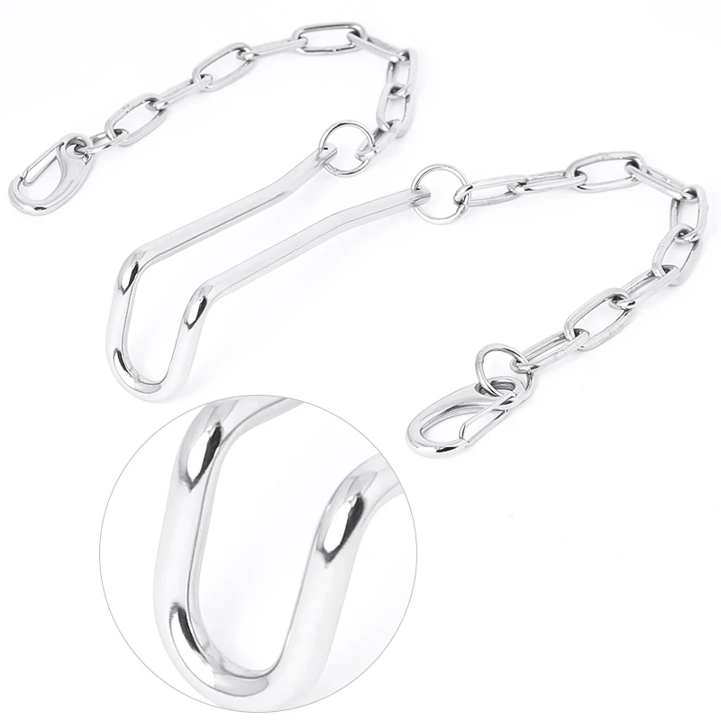 Humbler CBT Stainless Steel Ball Stretcher with PU Leather Ankle Cuffs Scrotum Squeezer Cock Ring BDSM Bondage Sex Toys for Men