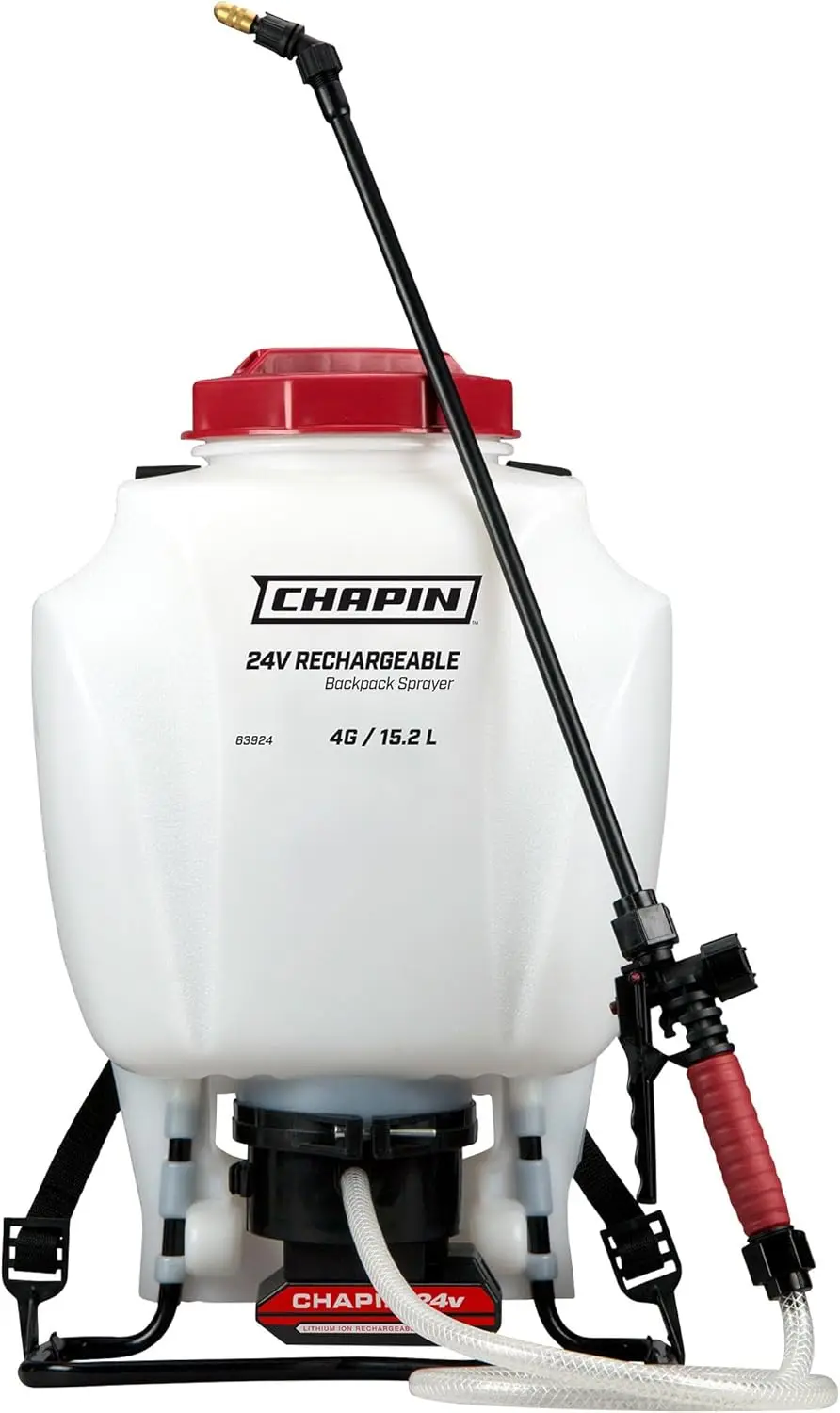 

CHAPIN 63924 24v Battery Backpack Sprayer Powered, 4 gal, Translucent White