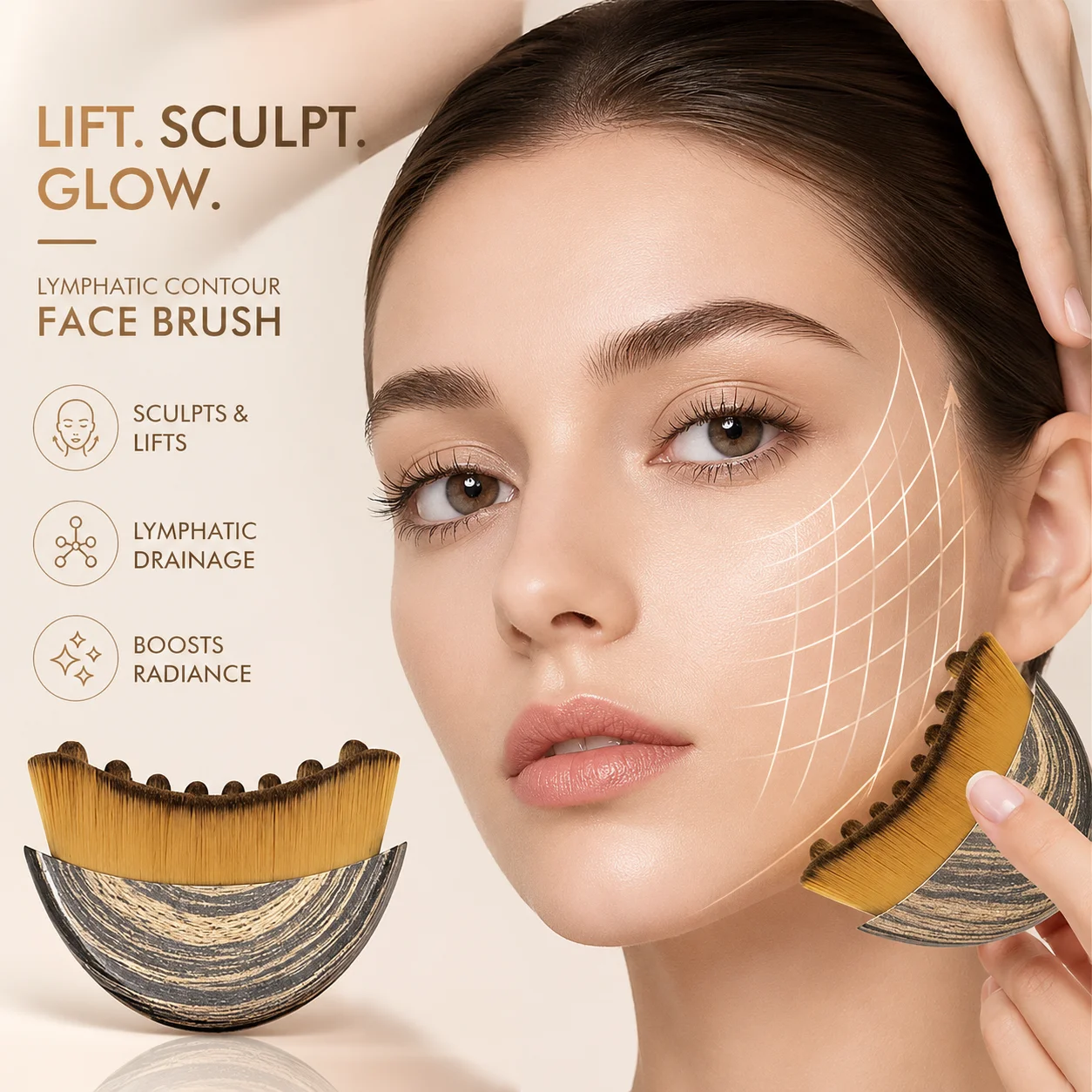 Lymphatic Contour Face Brush Ergonomically Designed To Fit Sculpting Drainage Massager for Face The Skin Precisely LBHL31