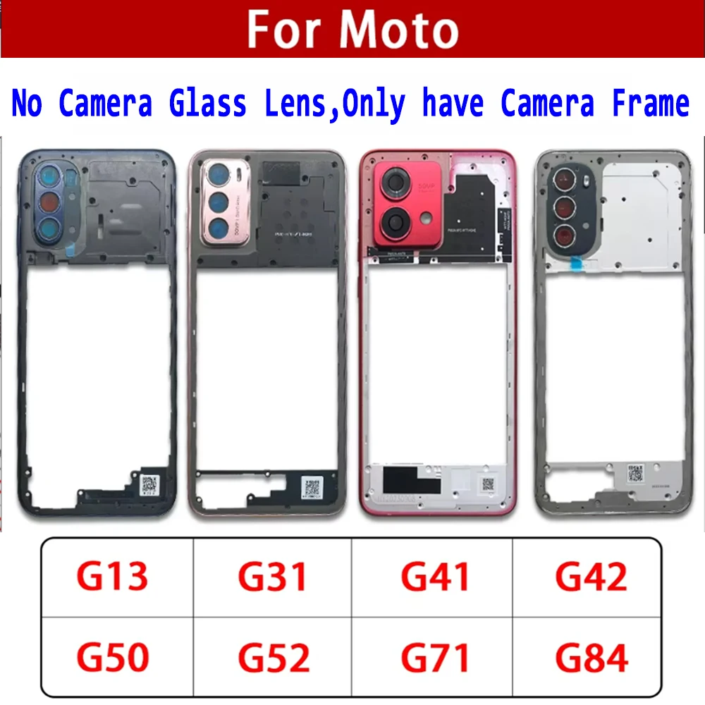 NEW Front Housing Middle Frame Bezel Chassis Shell With Side Button Key Parts For Moto G13 G32 G41 G42 G50 G52 G71 G84 G23 G31