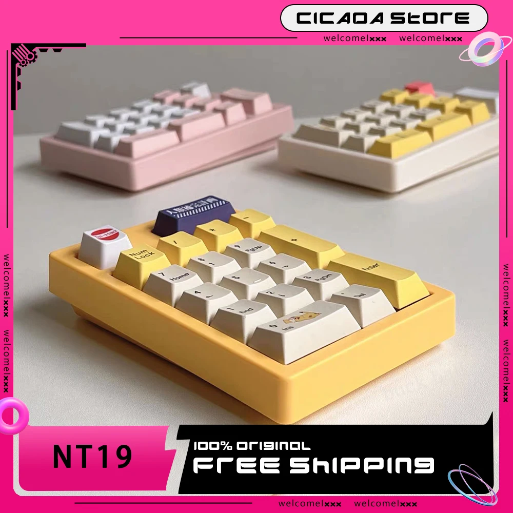 proximo tempo nt19 teclado numerico 24g modo junta mini numpad bluetooth teclados mecanicos kit interruptor de troca quente rgb presentes personalizados 01