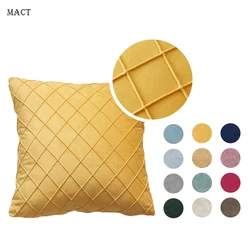 Mact Velvet Throw Pillow Sofa Decorative Cozy Pillowcases Solid Color Square Cushion Cover For Home Bedroom Polyester 45x45cm