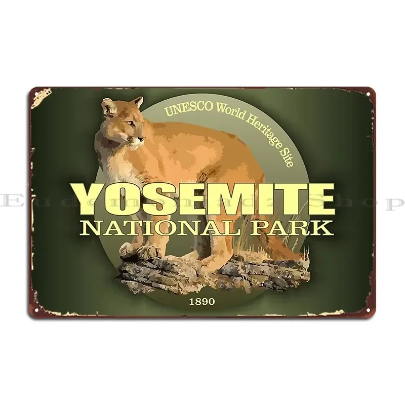 Yosemite National Park Cougar Wt Metal Sign Painting Wall Decor Wall Decor Designs Cinema Tin Sign Poster