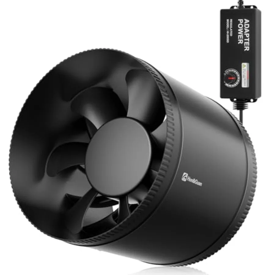 

Inline Booster Duct Fan with Speed Controller - 2 CFM Airflow with W Ultra-Low Power and Low Noise