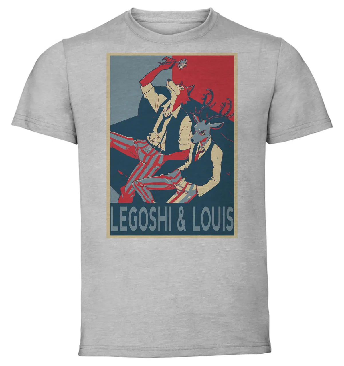 

T-Shirt Unisex Grey Propaganda - Beastars - Legoshi & Louis - SA0773