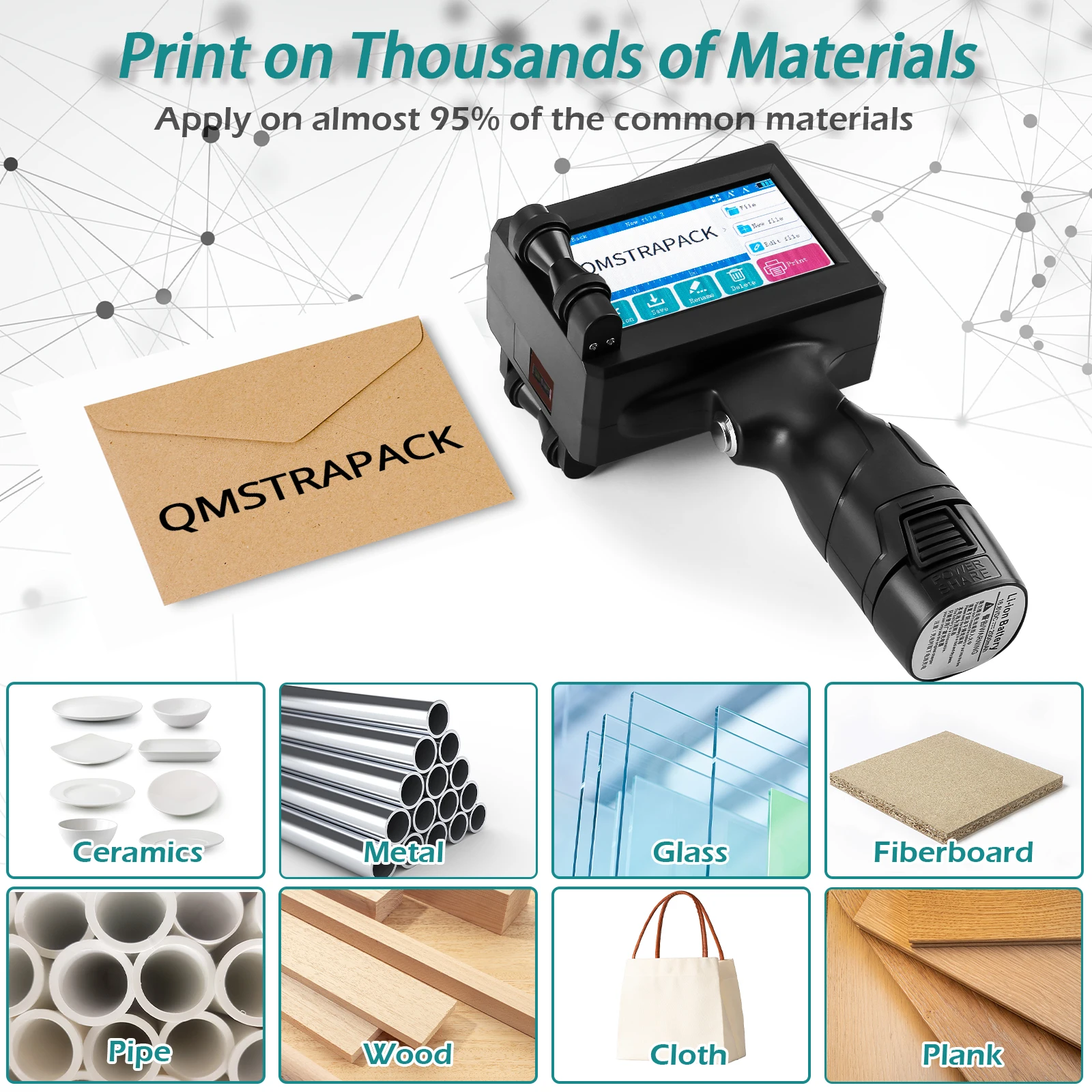 Imagem -04 - Handheld Inkjet Printer Gun Tinta de Secagem Rápida para Texto Código de Barras qr Número do Lote Logotipo Data Impressora de Etiquetas Não Criptografado 127 mm