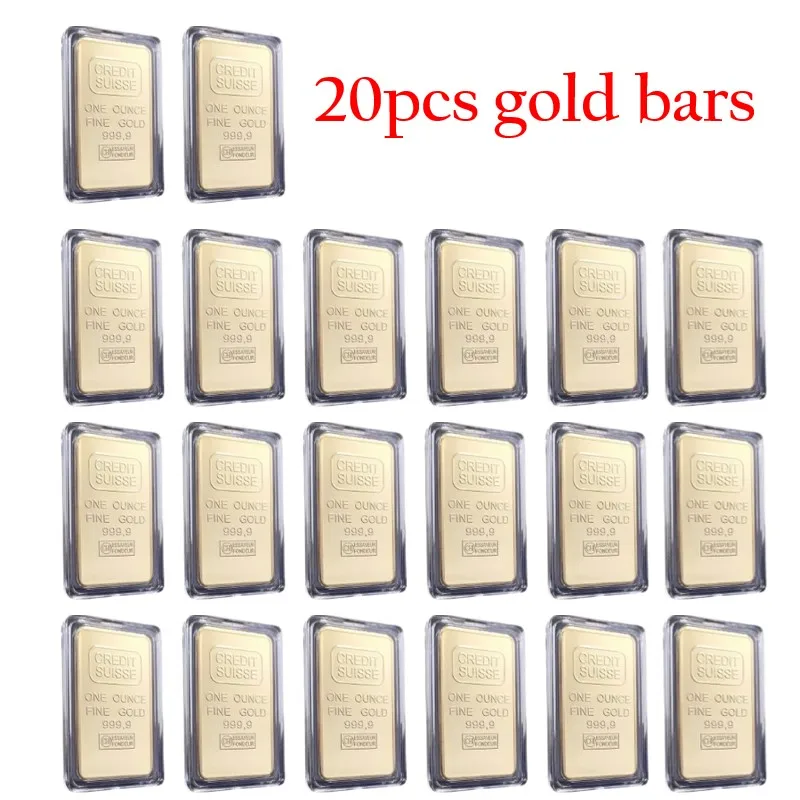 NONE 1/5/10/20 Stück 1 Oz Suisse Goldbarren Goldbarren Schweizer Goldbarren Nachbildung Goldbarren mit verschiedenen Serienlasernummern 4
