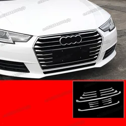 shiny silver car front grille net trims decoration styling for audi a4 b9 2016 2017 2018 exterior accessories s line trims sport