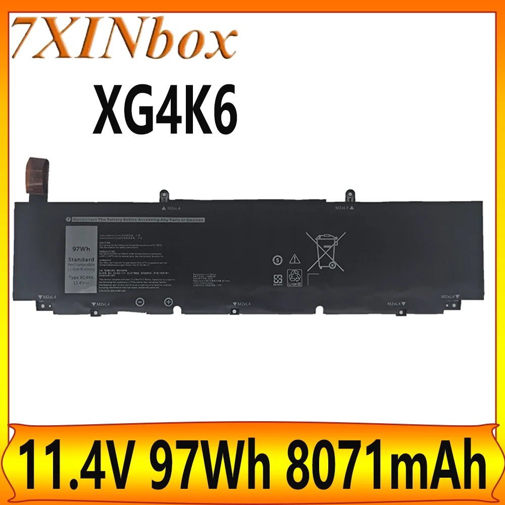 

7XINbox XG4K6 01RR3 F8CPG 0F8CPG 11,4 В 97 Втч аккумулятор для ноутбука Dell XPS 17 9700 9710 Precision 5750 5750 мобильная рабочая станция