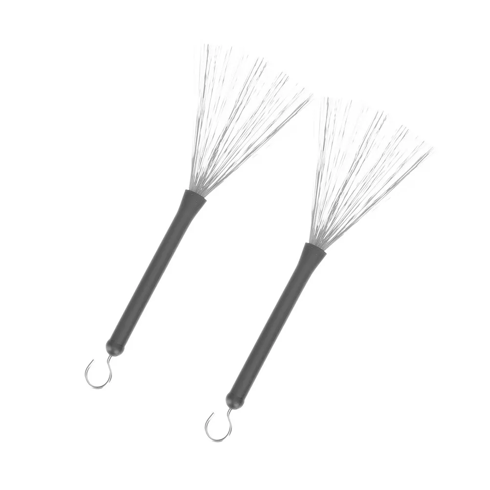 

2Pcs Wire Drum Brush Stainless Steel Bristles with Loop Hanging Design for Jazz Drum Practice Convenient Storage
