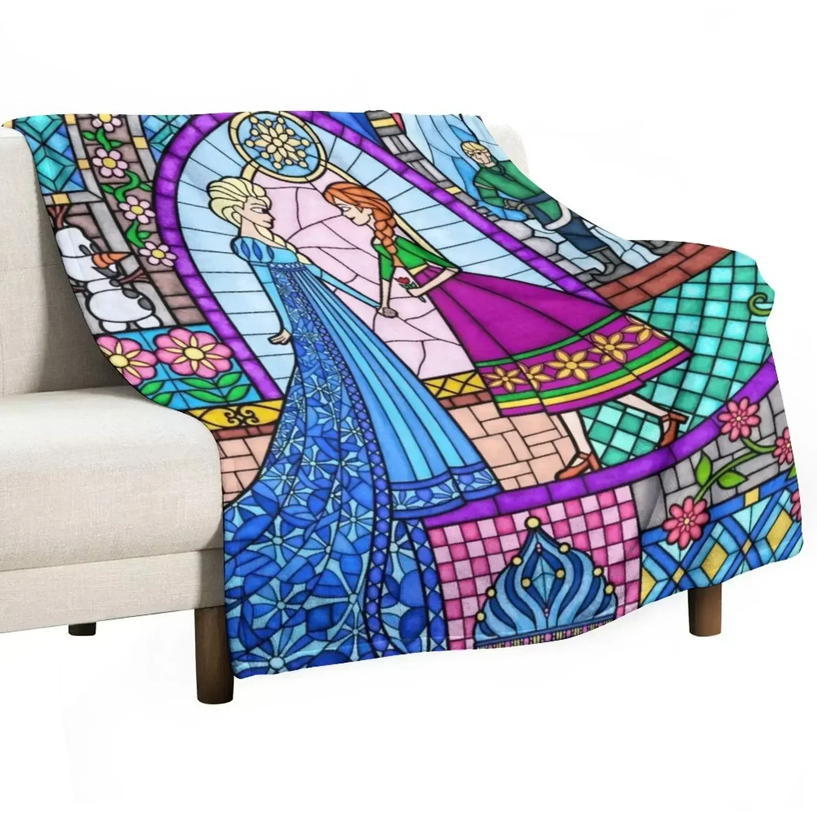 Sisterly Love in the Stained Glass Window Throw Blanket blankets and throws Blankets For Sofas Soft Beds Bed linens Blankets