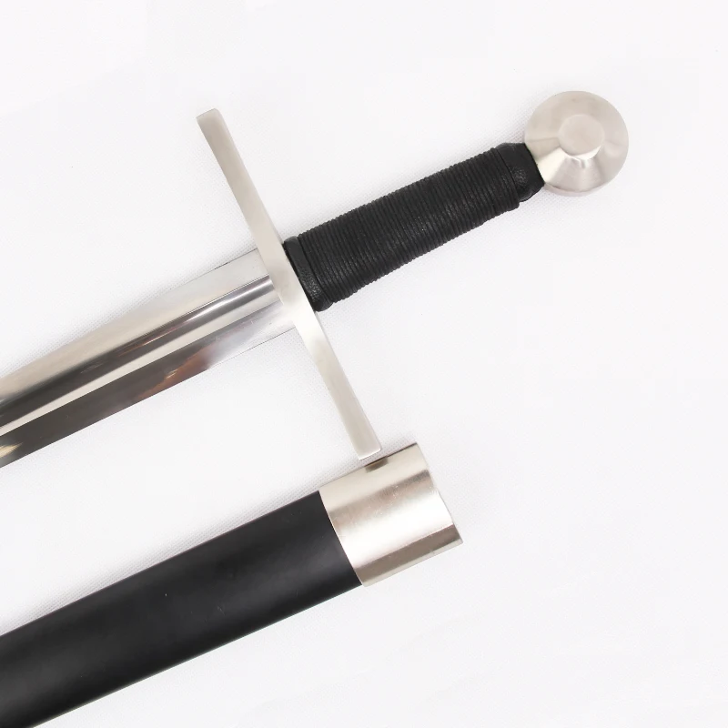 Replica Medieval Sword European Training Sword, Wooden Sheath, Spring Steel Full Tang Blade, Arming / Knightly Sword