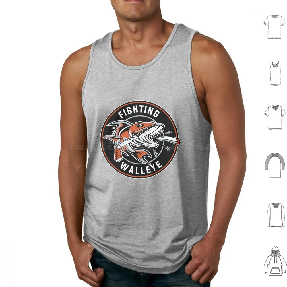 Kam River Fighting Walleye Tank Tops Print Cotton Kam River Fighting Walleye Kam River Fighting Walleye Logo Kam River