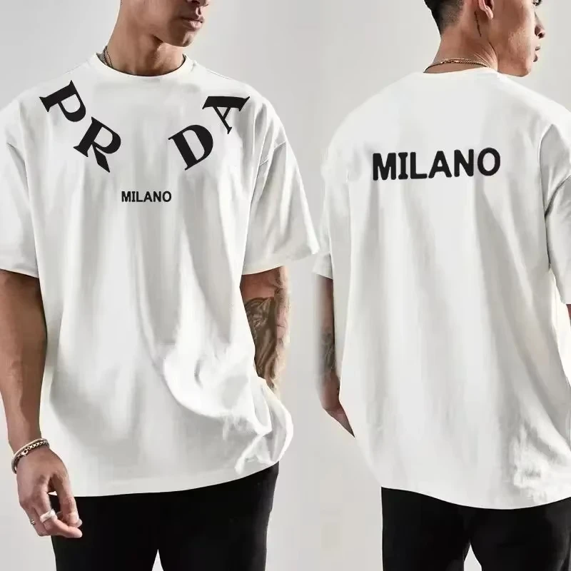 正しい完全な文字高級ブランド 2025 夏ピュアコットン高品質メンズ Tシャツ半袖デザイナーユニセックス