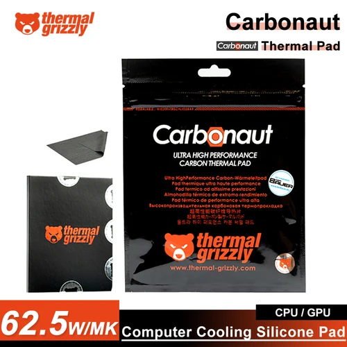 Almohadilla térmica Grizzly Carbonaut 62,5 W/mk, almohadilla térmica reutilizable de alta conductividad térmica, CPU/GPU, placa base, almohadilla térmica de silicona