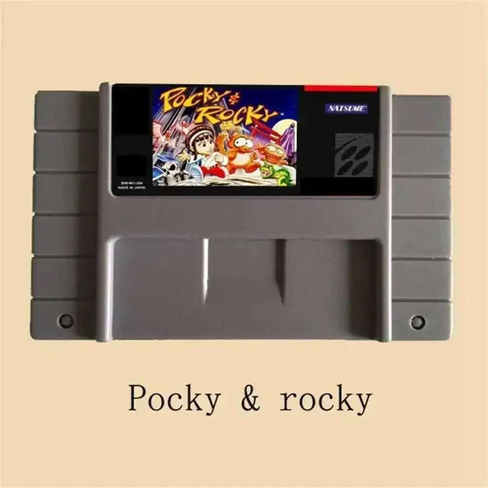 Pocky Rocky 1/2 Final Fight Series SUPER BOMBERMAN 1 2 3 4 16bit tarjeta de juego gris grande para EE. UU. NTSC Game Player versión en inglés