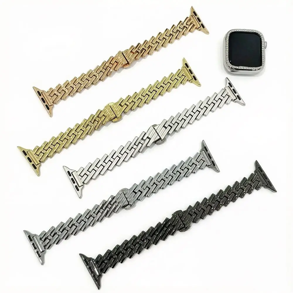 

Dressy Metal Watch Straps for Apple Watch Band 42 46 38 40 41 44 45 49mm Fancy H-Shape Bracelets for iWatch S11 10 9 8 7 Correas