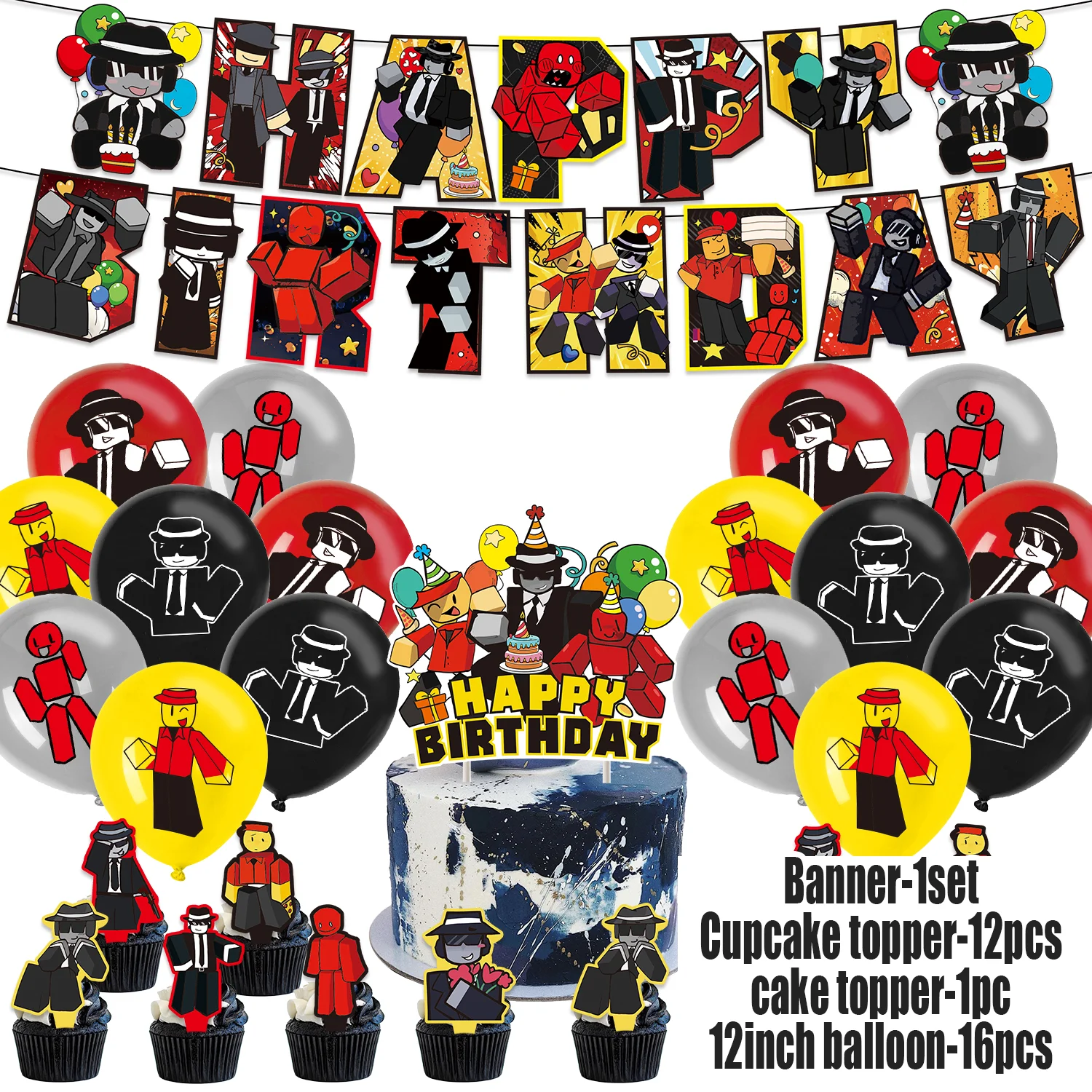 Forsakens&Chance&Game-Thema, Kindergeburtstag, Partyzubehör, Zahlenballon, Cupcake-Topper, Banner, Hintergrund, Babyparty, Geschenke, Requisiten – Detail 4