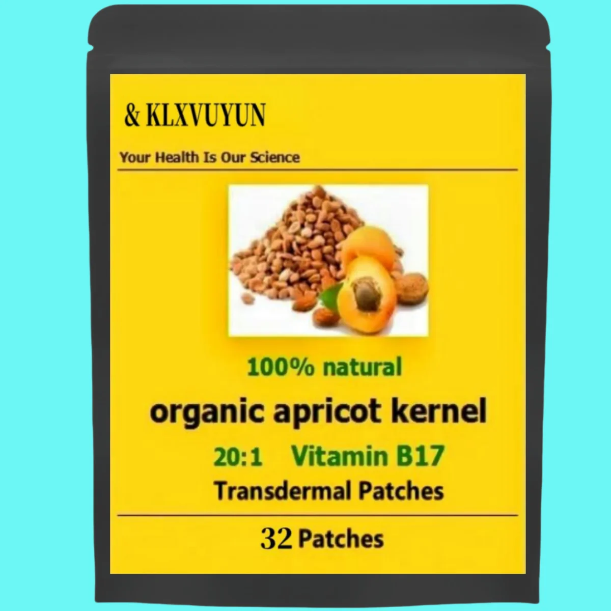 Organic Bitter Apricot Apricot Vitamin B17 Transdermal Patches, Made In Usa