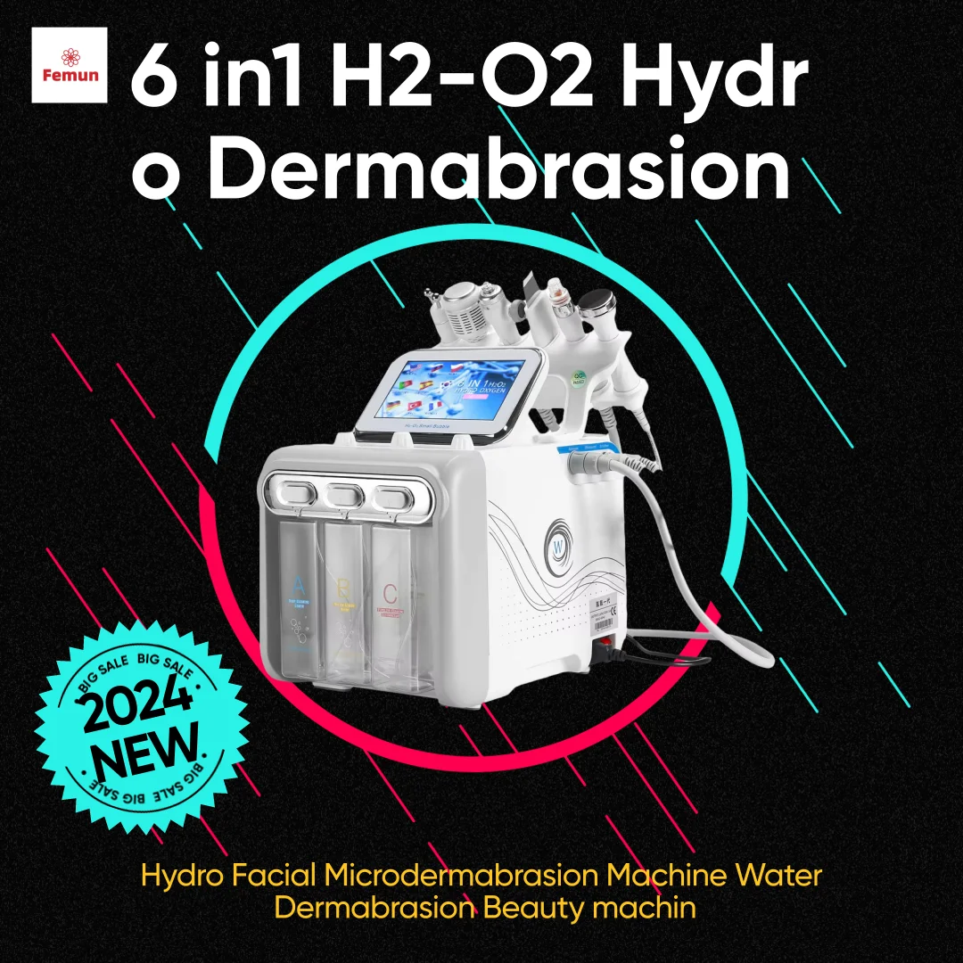 6 in1 H2O2 Water Oxygen Jet Peel Hydro Beauty Skin Cleansing Hydro facial Machine Facial Machine Water Aqua Peeling for Home Use