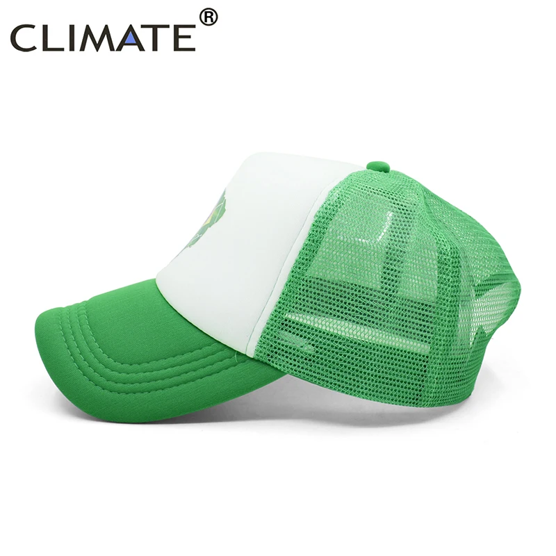 CLIMATE Brazil Cap Brazilian Brazil Flag Map Trucker Cap National Football Fans Team Green Sport Hat Cap Cool Summer Mesh Cap