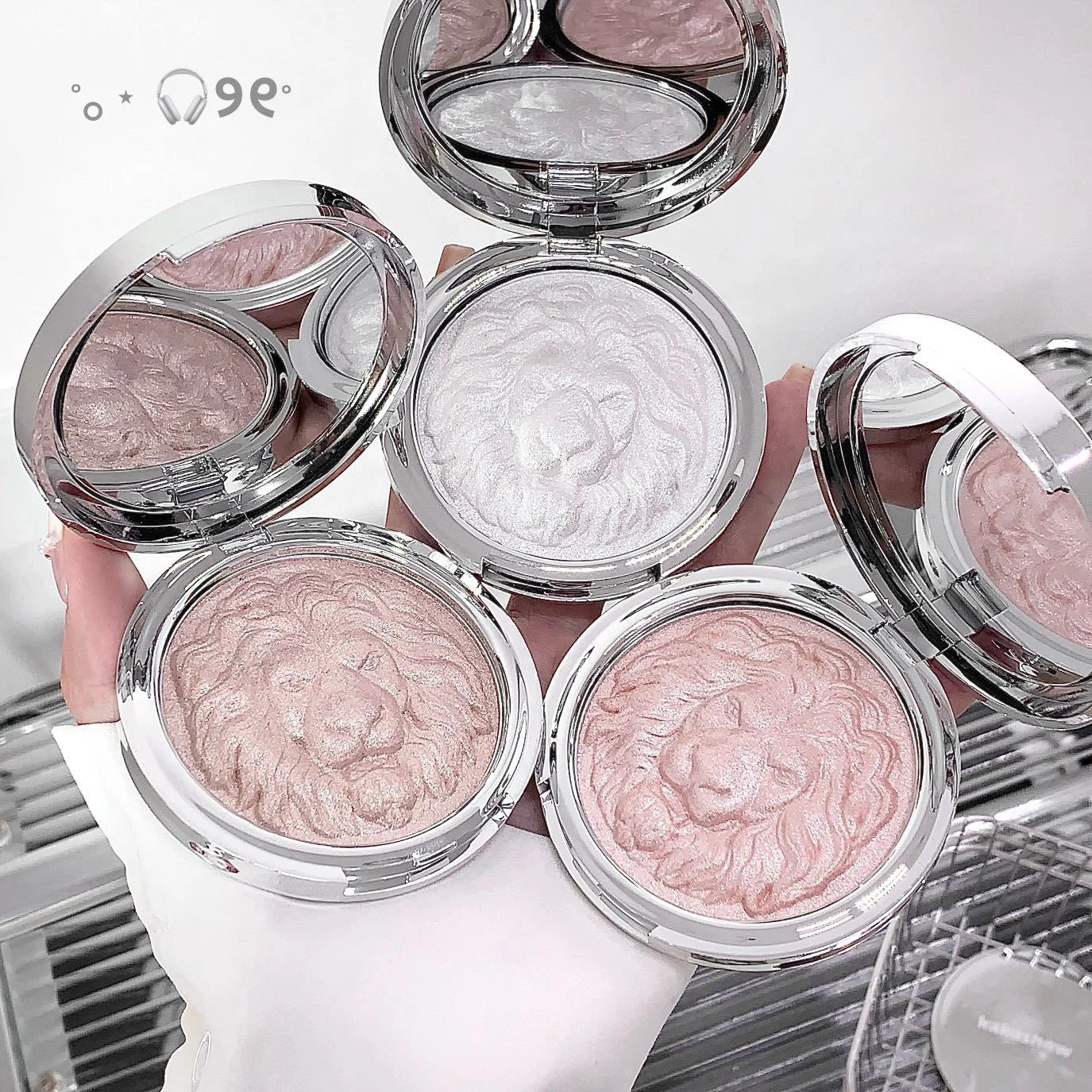 3가지 색상 하이라이터 파우더 메이크업 팔레트, 쉬머 글리터 하이라이터 팔레트 고발색 페이스 일루미네이터 메이크업, 이상적인 선물