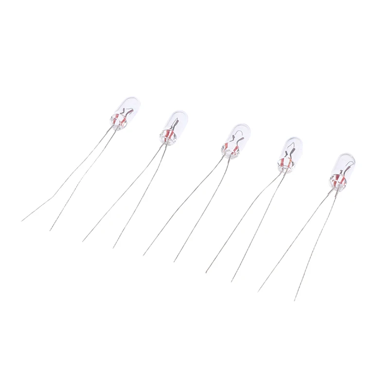 50Pcs 3mm 12V Mini Neon Indicator Lamp Incandescent Filament Signal Light Bulbs