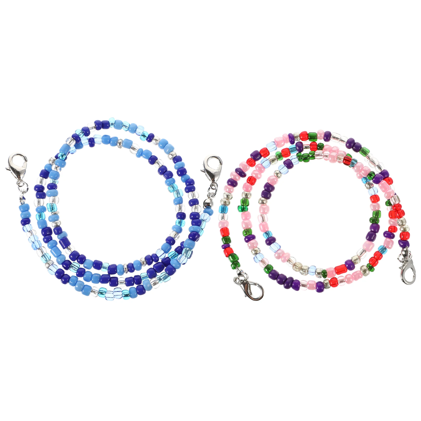 

2 Pcs Mask Hanging Chain String Nonslip Eyeglasses Chains Beads Connector Cord Lanyard Plastic