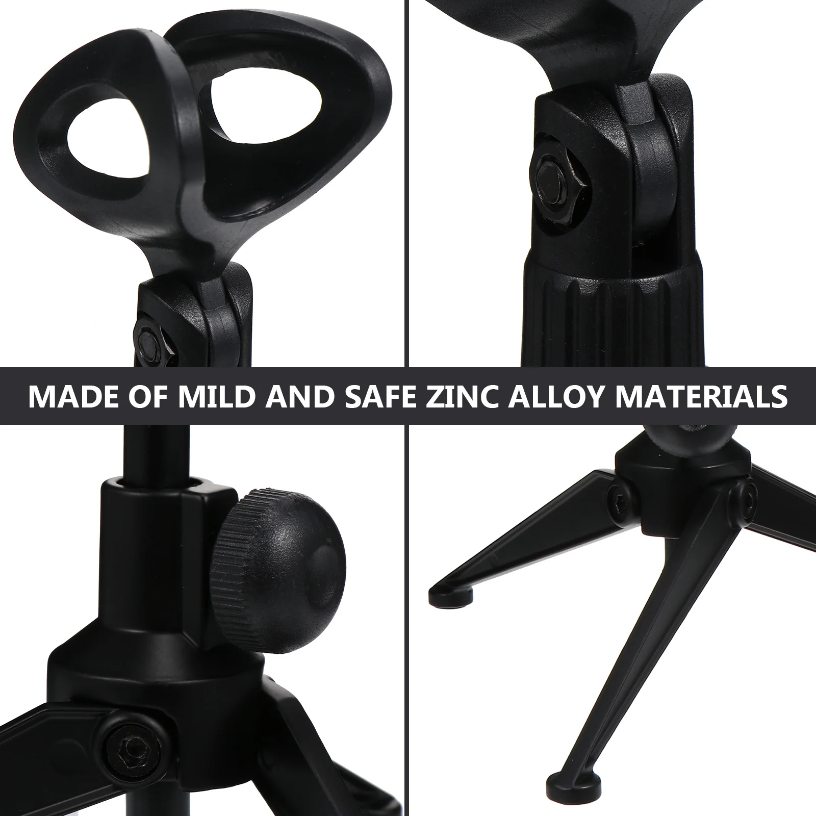 

1Pcs Sturdy Metal Tripod Mic Stand 360 Rotatable Smooth Adjustment Microphone Holder for Singing Recording Stable Tripod Base
