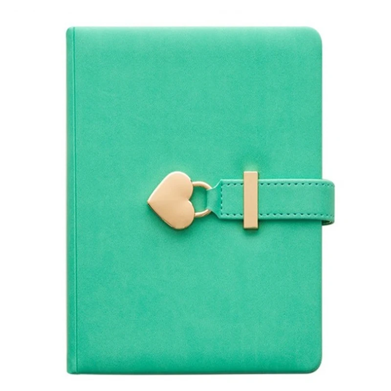 Notebook Personal Diary With Lock Heart Shaped Key PU Leather Note Book For Weekly Planner School Stationery