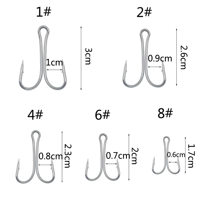 OUTKIT 20Pcs/Lot High-Carbon Steel Fishing Hooks Crank Hook Fly Tying Double Hook For Bass Lure Fishing High Quality Accessories