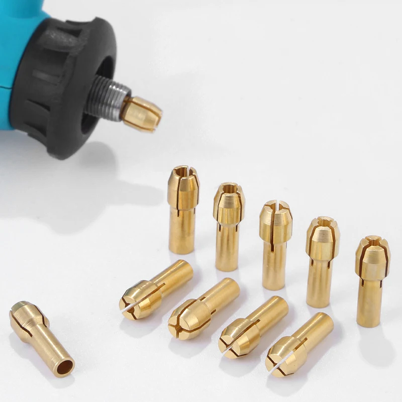 7PCS Mini Drill Brass Collet Chuck For Dremel Rotary Tool 0.5-3.2mm Brass And Nut For Dremel Accessories Set Copper Drill Holder