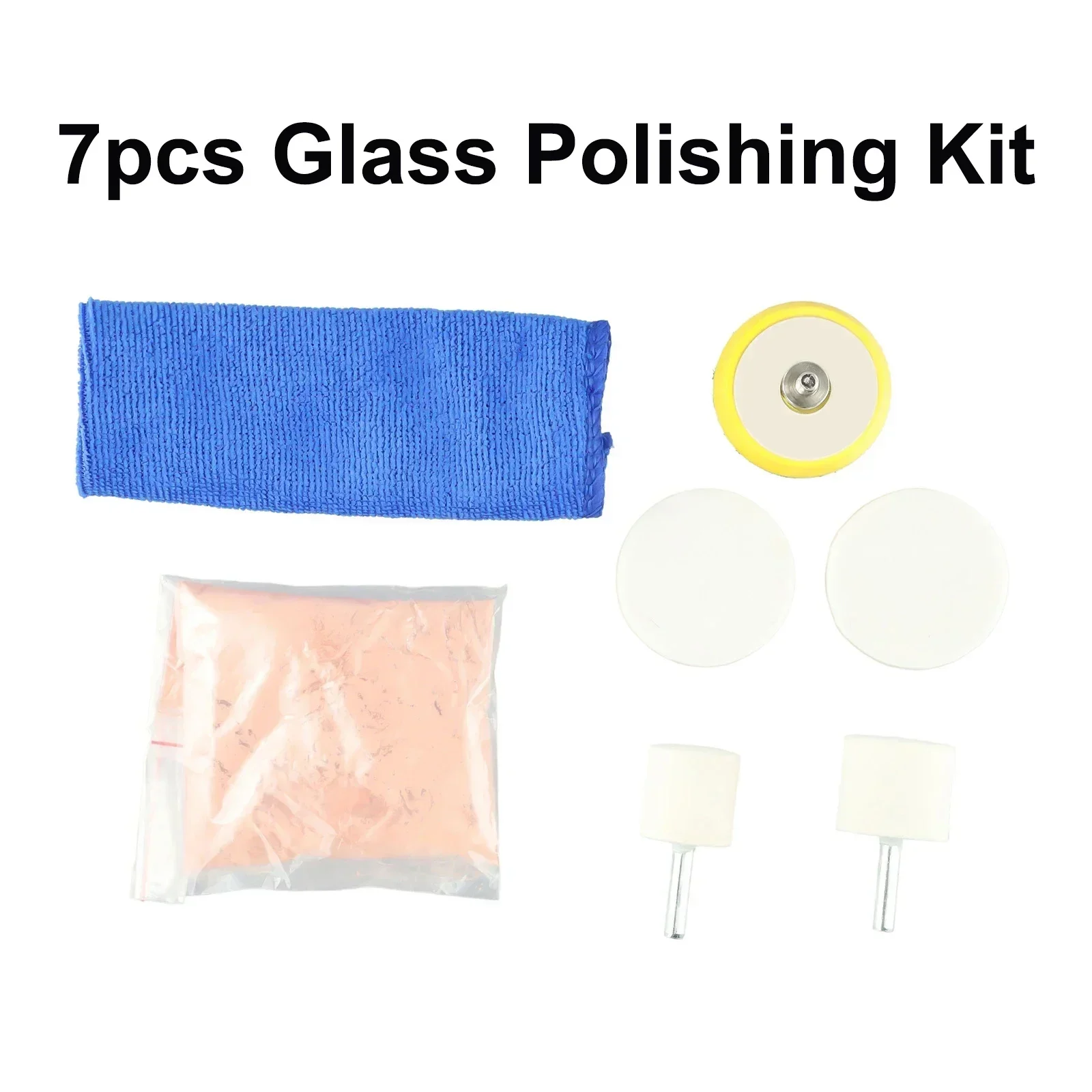 8pcs Auto Car Glass Polishing Kit Car Windshield Scratch Remover Repair Tool Waxing Polish Pad With Polishing Powder For Car