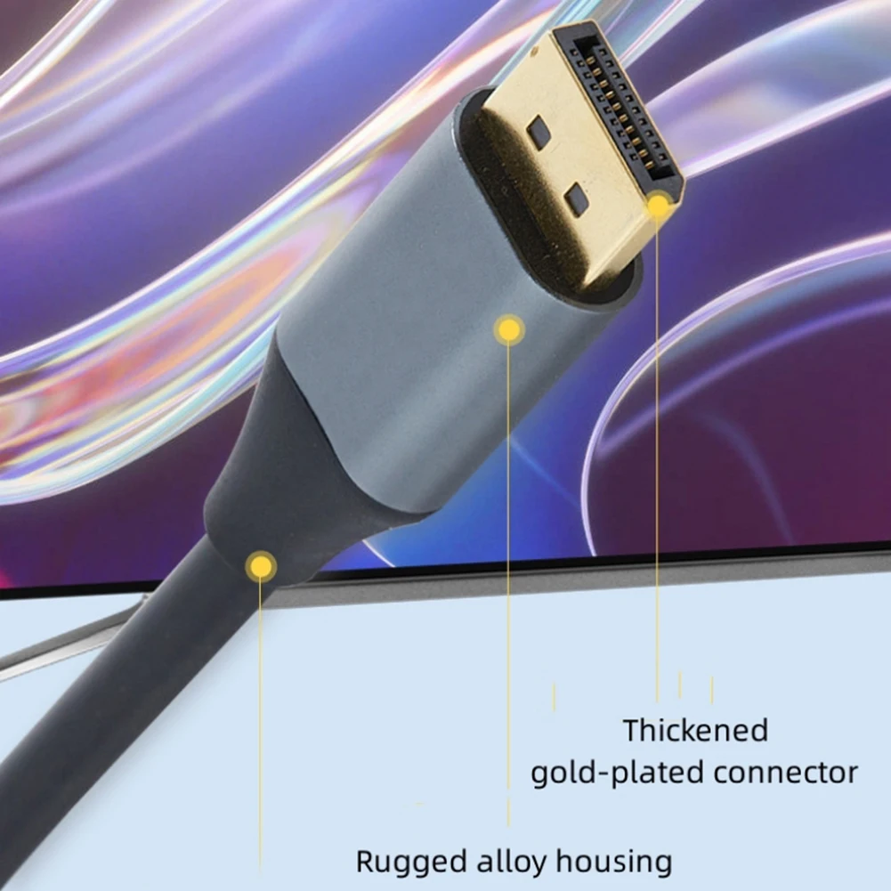 DP1.4 Male To Male Cable Displayport 8K60Hz HD Male To Male Adapter Cable Dynamic HDR Audio Visual Sync for Monitor Projector TV