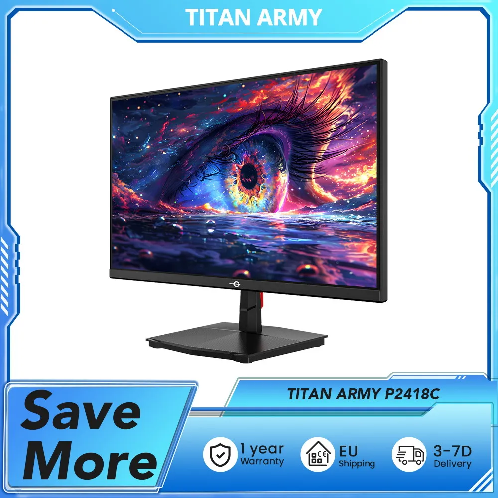 Moniteur de bureau TITAN ARMY P2418C, écran CSOT IPS 23,8 pouces 1920*1080 16:9, 144 Hz, HDR400, 6 modes de scénario, prend en charge le support VESA