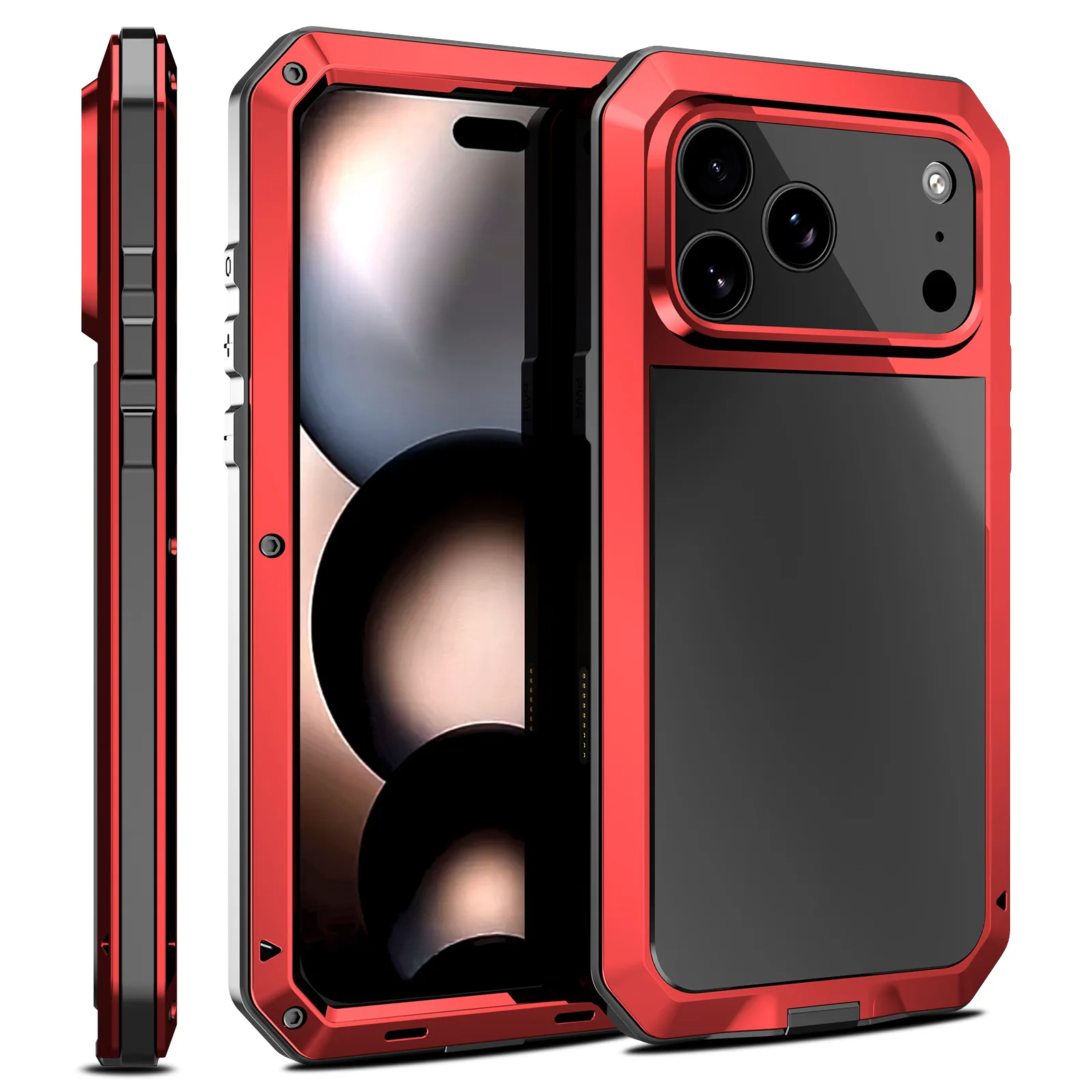 Heavy Duty Metal Shockproof Case For iPhone 18 Pro 18 Pro Max 17 Pro 17 Pro Max Full Body Armor Protective Cover