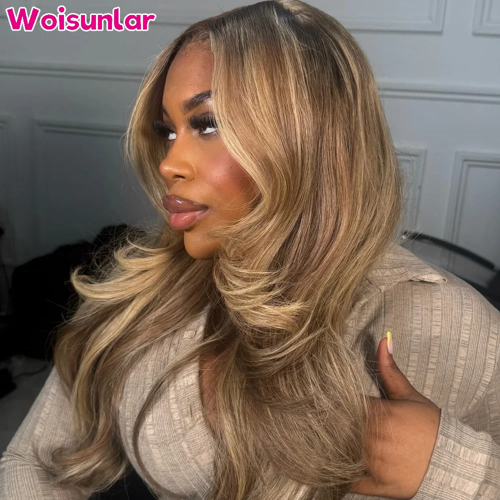 

36 inches Highlight 613 and Blonde Front Lace wigs human hair 13x4 Transparent Lace body wave 180% Black Women Human Hair Wig