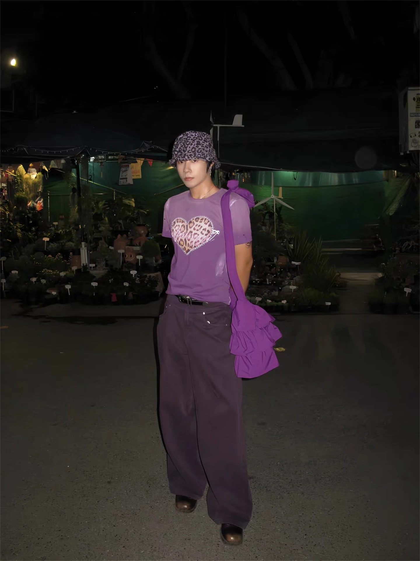 Calças Jeans Retrô Roxo Escuro de Perna Reta para Homens e Mulheres, Outono, Estilo Cleanfit, Caimento Fluido, Comprimento Lo...