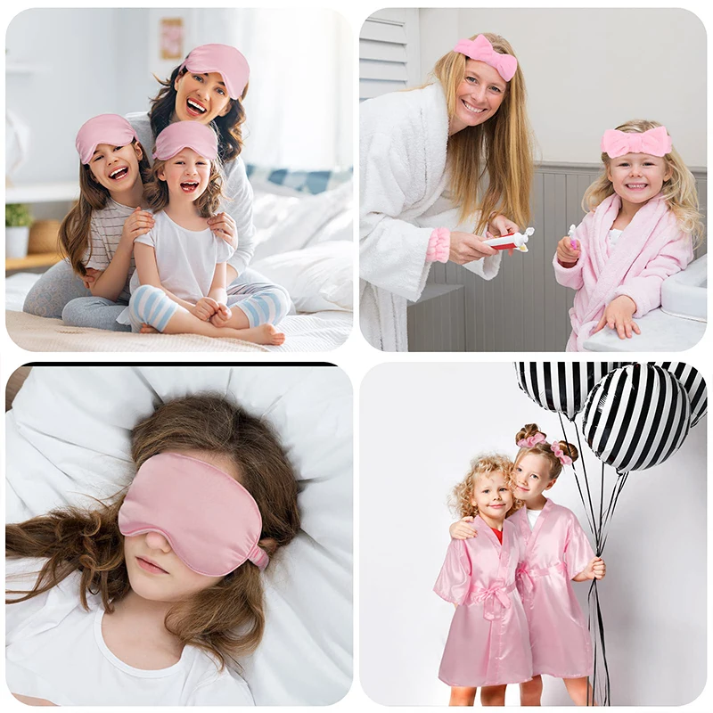 6/8/12Pcs Spa Party Robes Gowns for Girls Kimono Satin Robe Kids Birthday Party Favors Slumber Party Robe Birthday Squad Robes