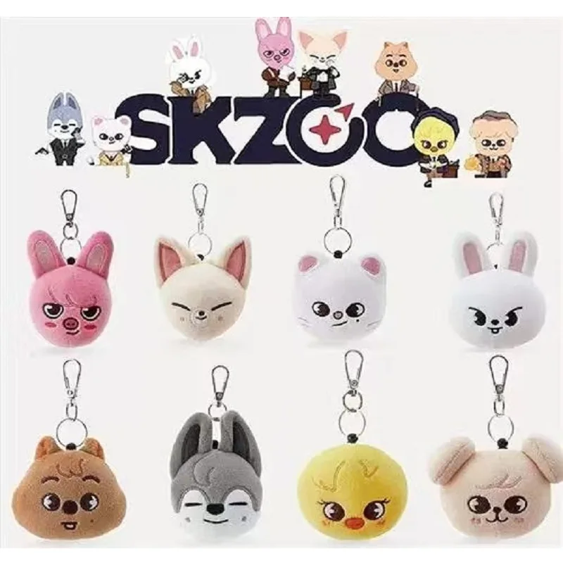 

Плюшевый брелок SKZOO Stray Kids: мультяшная голова животного, подвеска для рюкзака, украшение, подарок для фанатов на день рождения