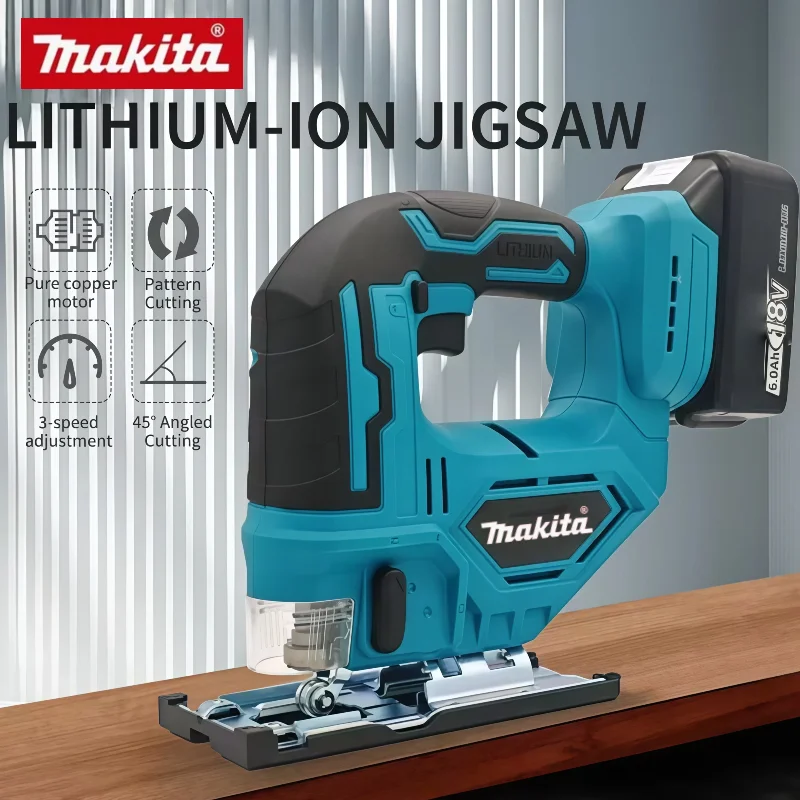 

Makita DJV182Z 340W Brushless Jigsaw 18V Without Battery with Saw Blade Cordless Barrel Handle Portable Carpenter Power Tool 18V