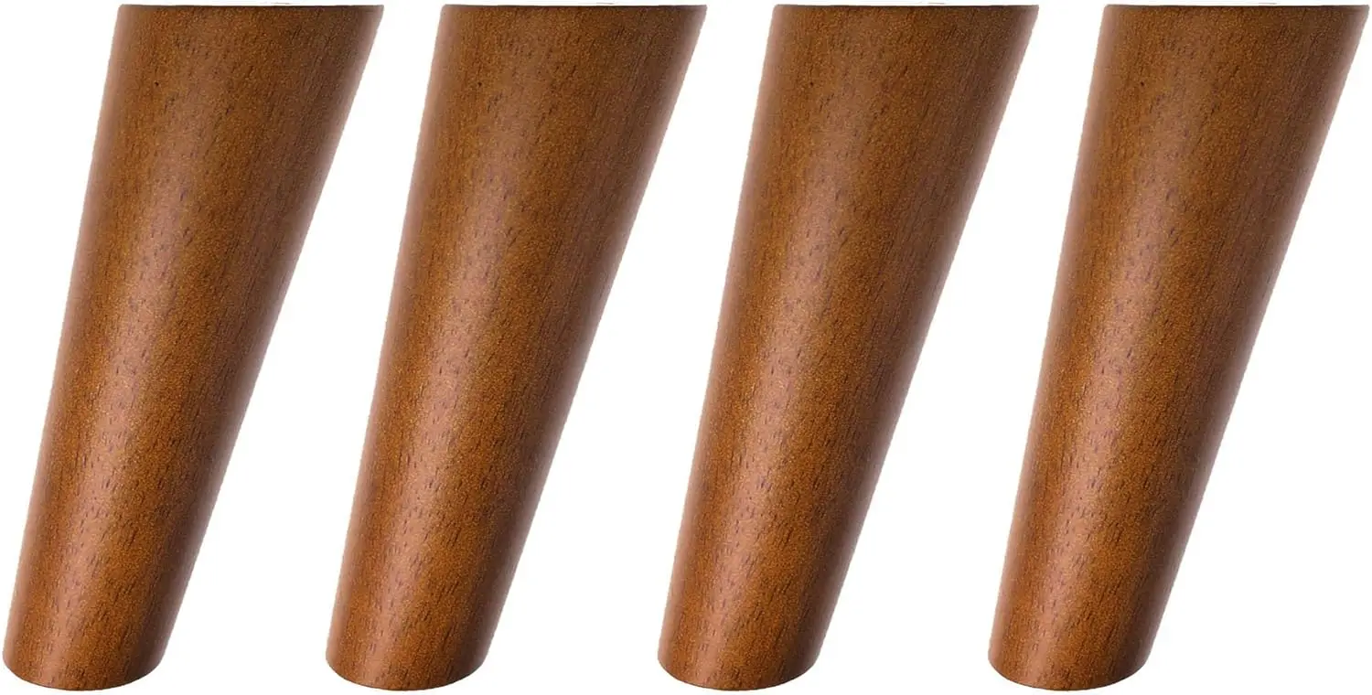 

Round Solid Wood Furniture Legs Sofa Replacement Legs Perfect for Mid-Century Modern/Great IKEA hack for Sofa, Couch, Bed, Coffe